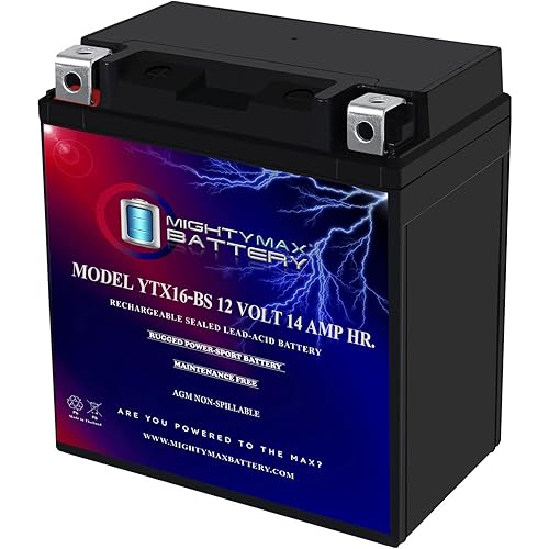 Mighty Max Battery YTX16-BS Battery for Kawasaki VN1500-D, E, N Vulcan Classic C90 XQ