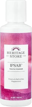 Heritage Store IPSABTM Tooth Powder, Peppermint, 4 oz 113 g