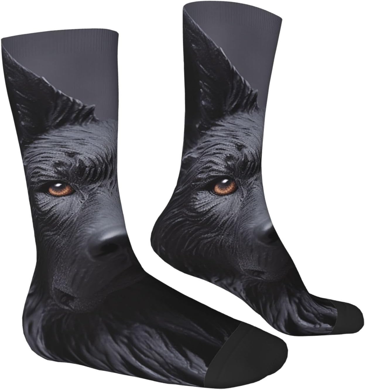 Black German Shepherd Crew Socks for Men Women Moisture Wicking Cushion Athletic Sock Casual Novelty Socks Gift