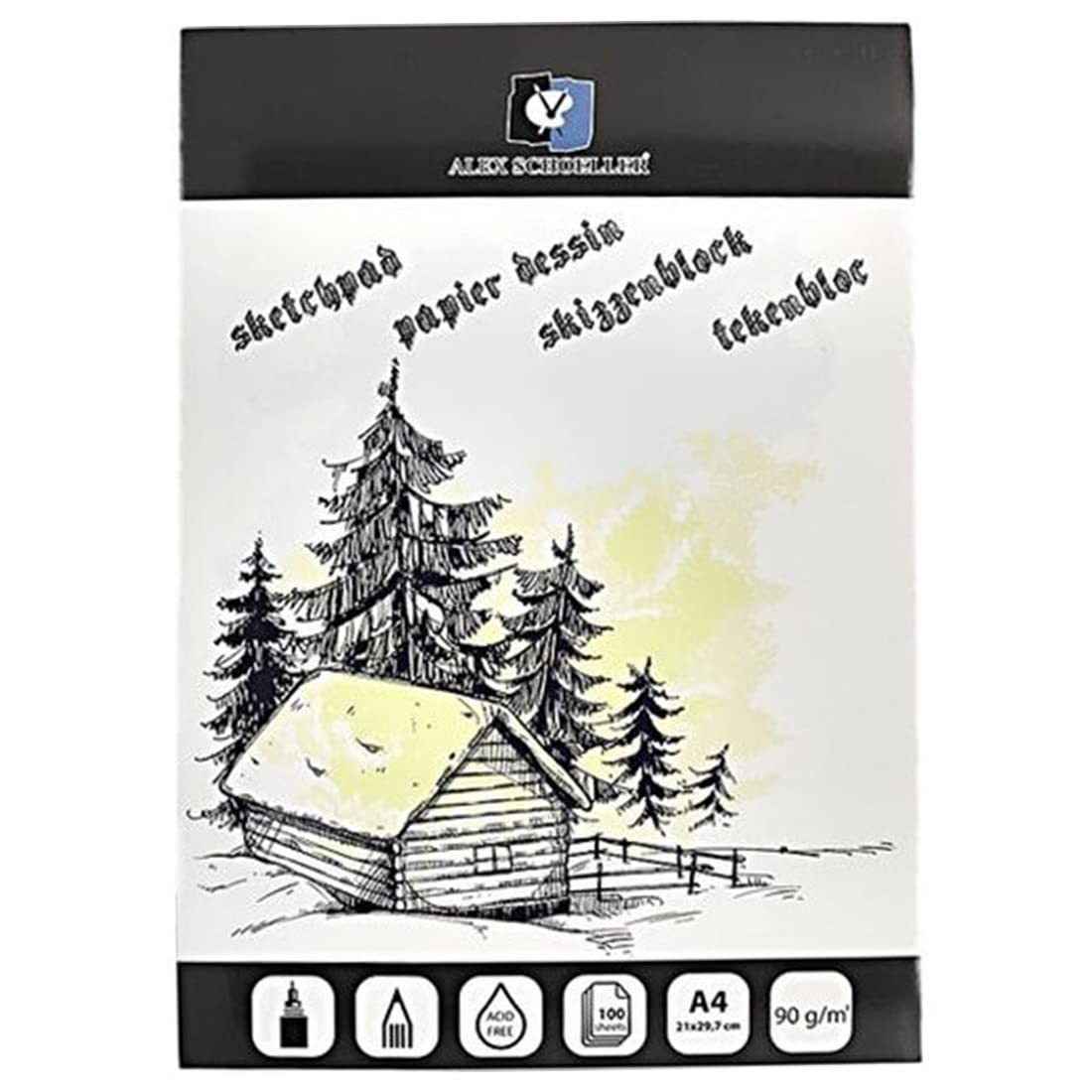 Alex Schoeller Jumbo Sketch Block ALX-0275 - Blocco per schizzi, formato A4, 100 fogli