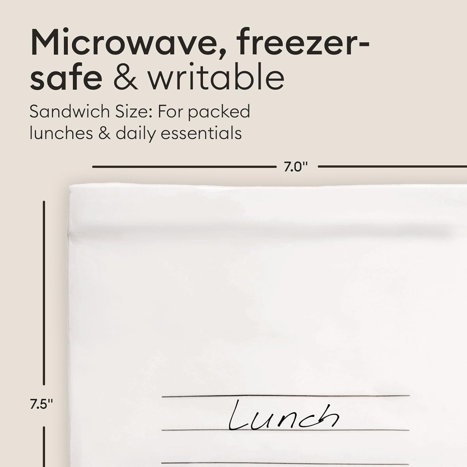 Vove Compostable Sandwich Bags 30 Ct – PFAS-Free, BPI Certified, Freezer Safe with Airtight Seal for Lunches & Meal Prep, Plant-Based - Image 5