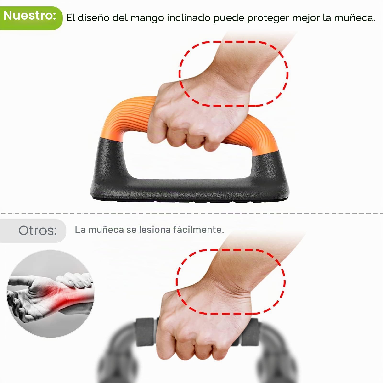 Kipika Barras de flexión, soportes de flexión, asas de plástico suave antideslizante, almohadilla antideslizante inferior, equipo de entrenamiento de fuerza, perfecto para ejercicios de entrenamiento