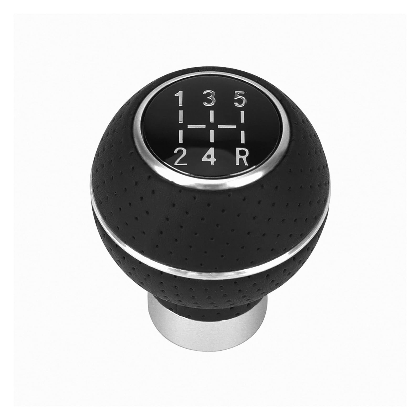 Mkgkacvcpt Silver Gear Shift Knob For Universal Car Oe Yc102011 Leather / Aluminium Stylish