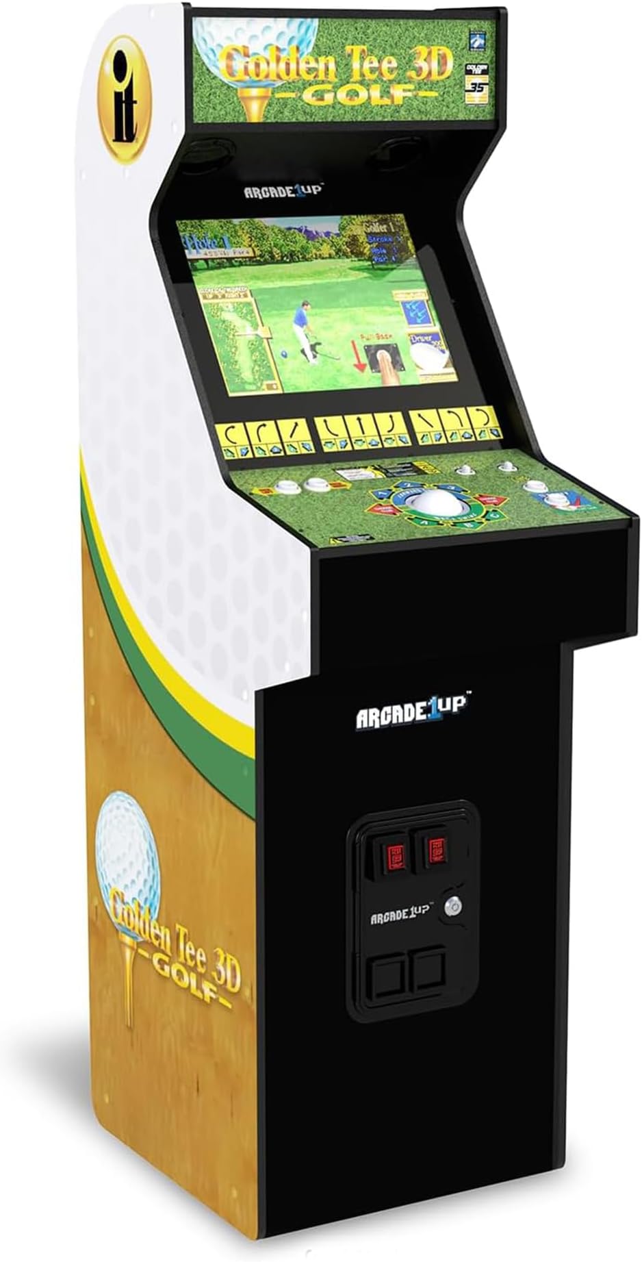ARCADE1UP Golden Tee 3D Deluxe Arcade Machine, Built for Your Home, Over 5-Foot-Tall Cabinet with 8 Classic Games