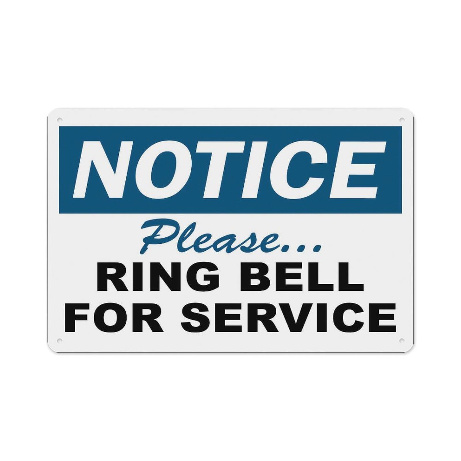 peiyeety Notice Please Ring Bell for Service Sign Aluminum Tin Warning Signs for Home Outdoor Garden 8X12 Inches