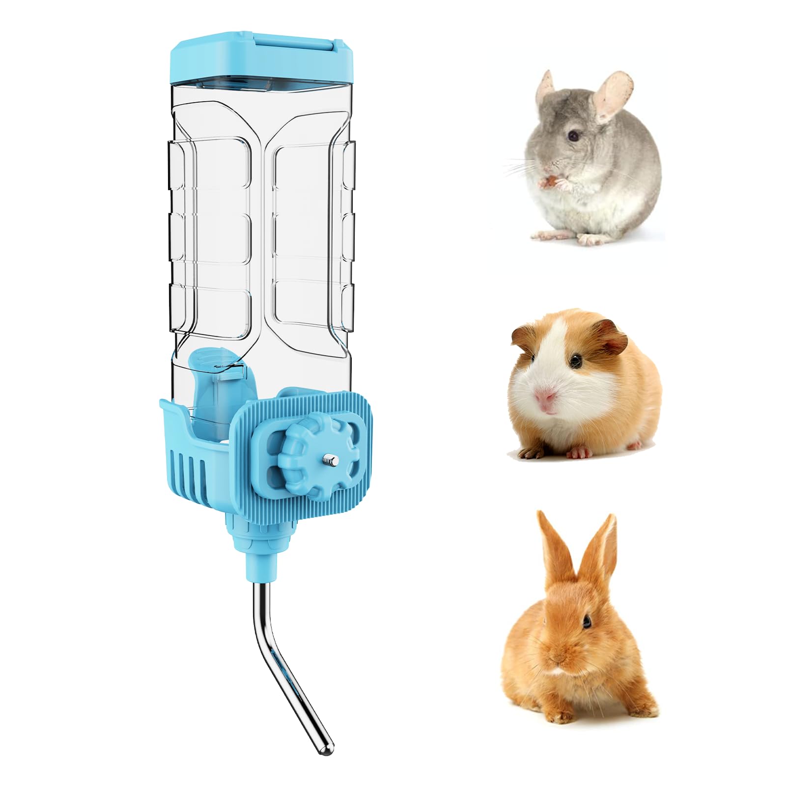 Distributeur Eau pour Petits Animaux, 1200ML Suspendue Grande Capacité Automatique Abreuvoir Eau Anti-Goutte Biberon pour Lapin Chinchilla Cochon d'Inde Hérisson Furet