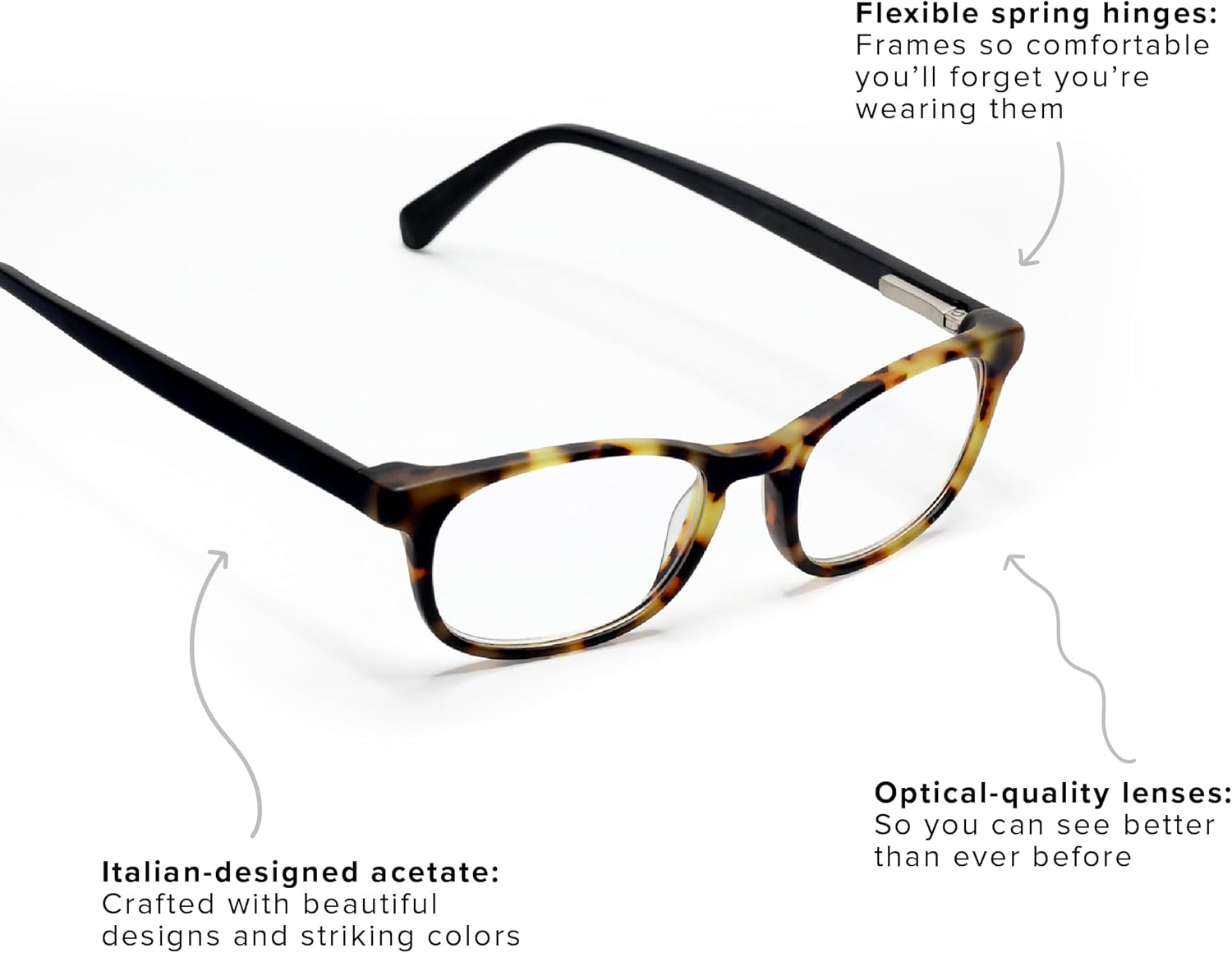 eyebobs - On Board | Premium Reading Glasses for Men and Women | Rectangle Frame for Average Faces | Available in 0.0x - 4.0x - Image 3