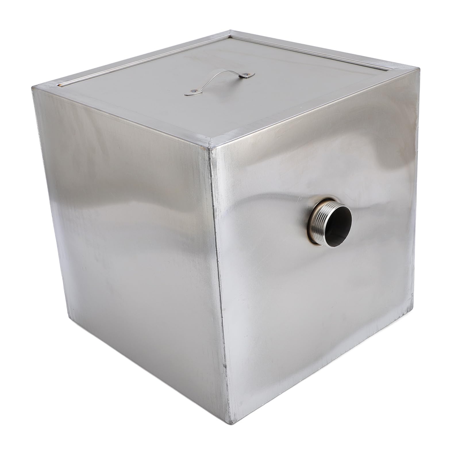 30x30x30cm Commercial Grease Trap Stainless Steel Connection Grease Interceptor for 50mm Inner Pipe Diameter