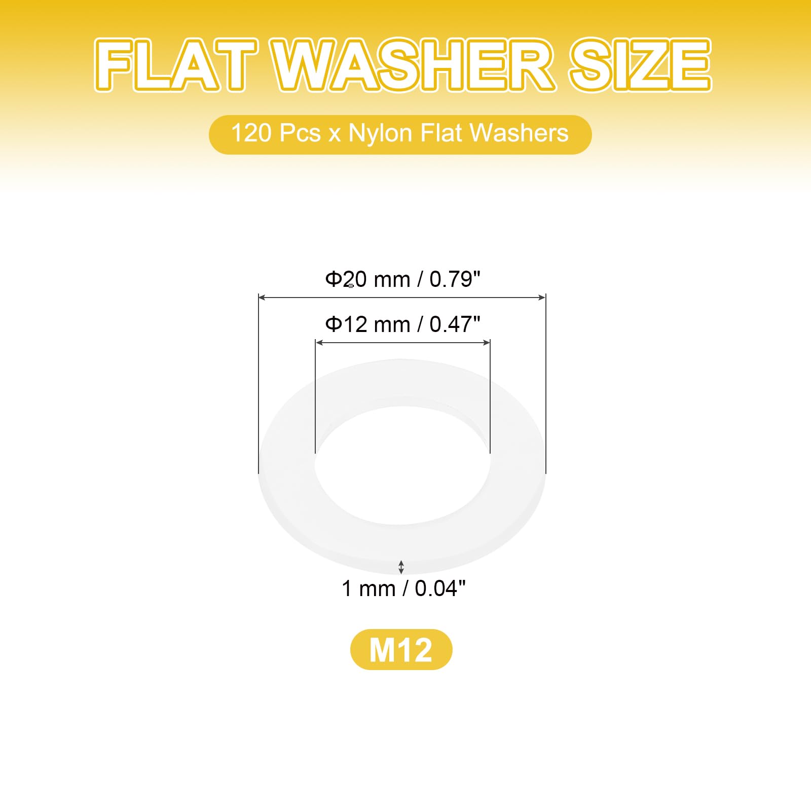 PATIKIL M12 Nylon Flat Washers - Image 2