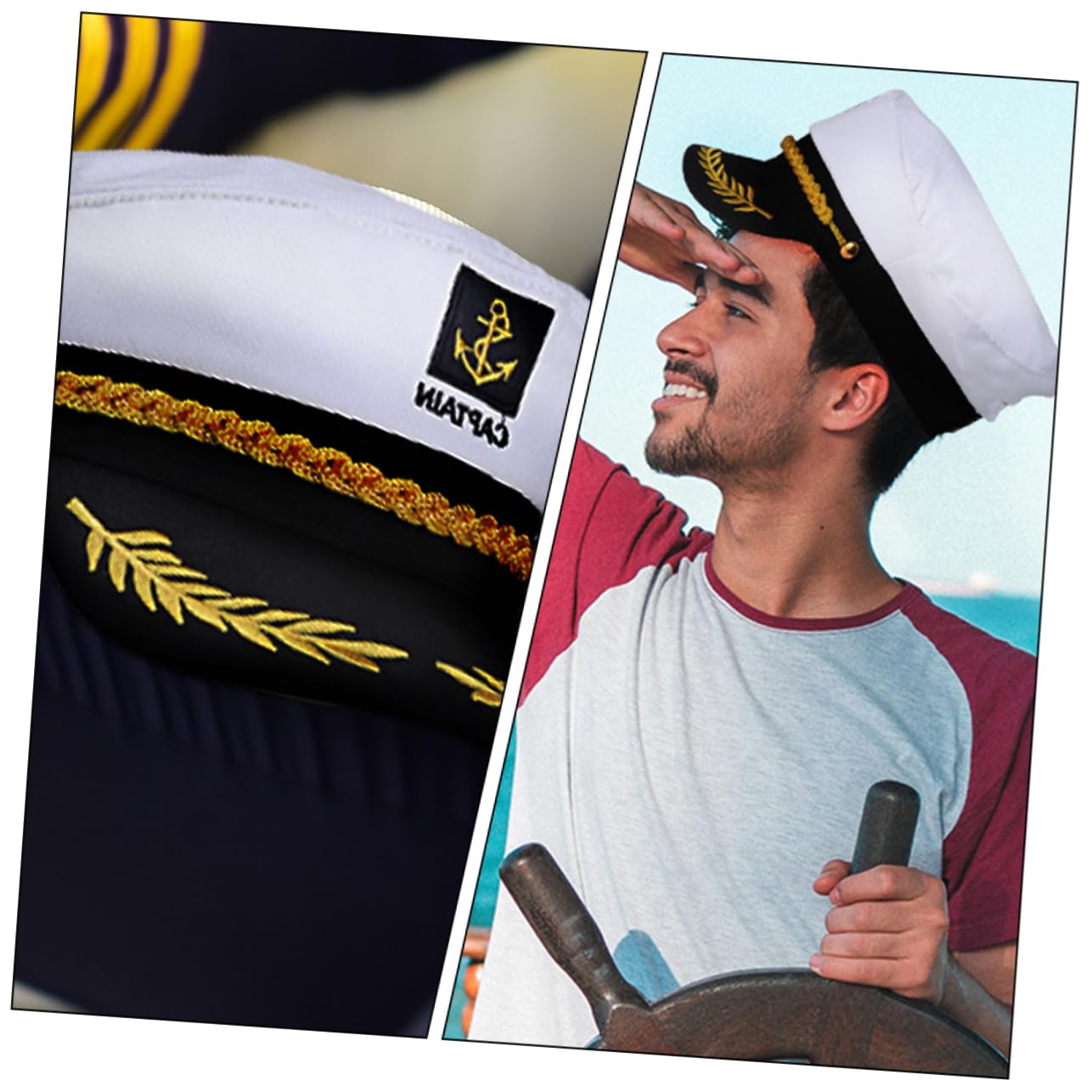 20 Cappelli da Capitano per Cosplay, in Cotone e Plastica, Confortevoli e Resistenti allo Sbiadimento, per Mascherata e Decorazione