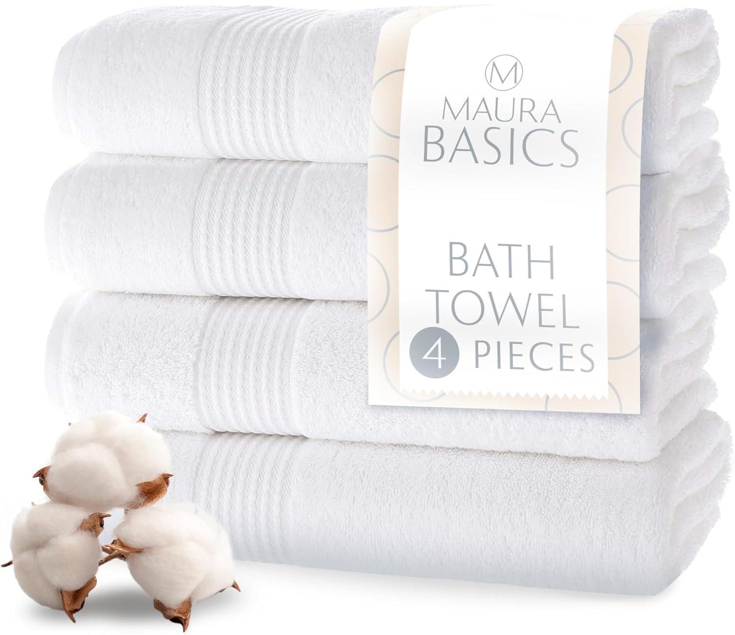 MAURA Basics Performance Bath Towels Turkish Cotton