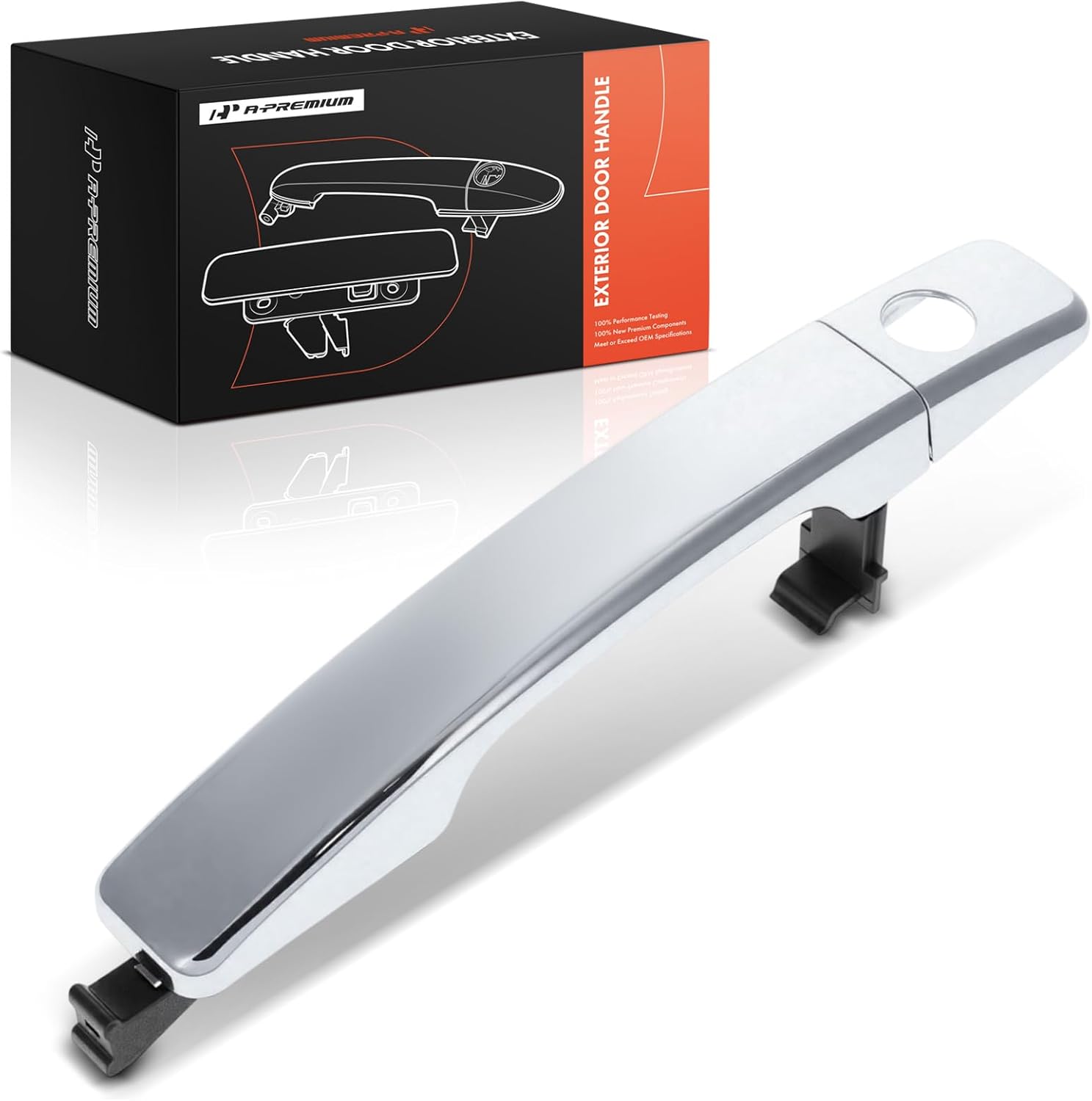 A-Premium Front Driver or Passenger Side Exterior Door Handle with Keyhole Compatible with Kia Soul 2014-2019, Silver