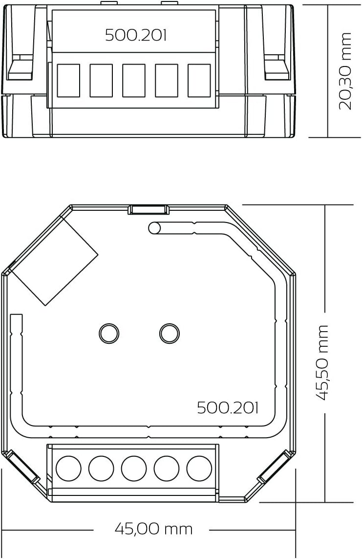 Dimensions of iluminize Dimm-Aktor 500.201