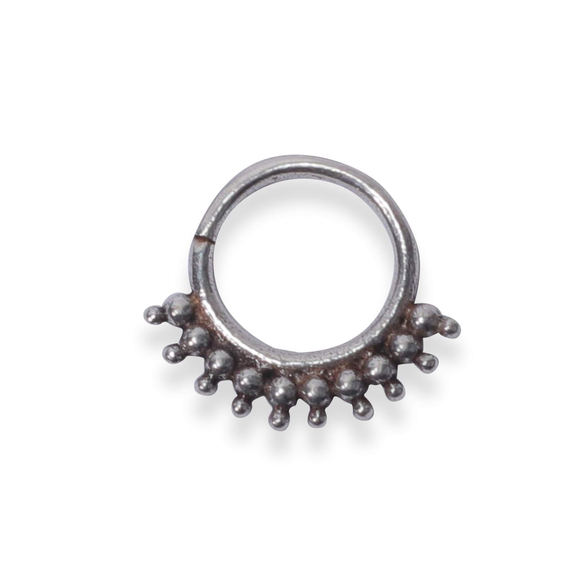 jsaj PLAIN OXIDIZED NOSE BALI NOSE RING 925 STERLING SILVER FOR GIRLS WOMENS-picture-27