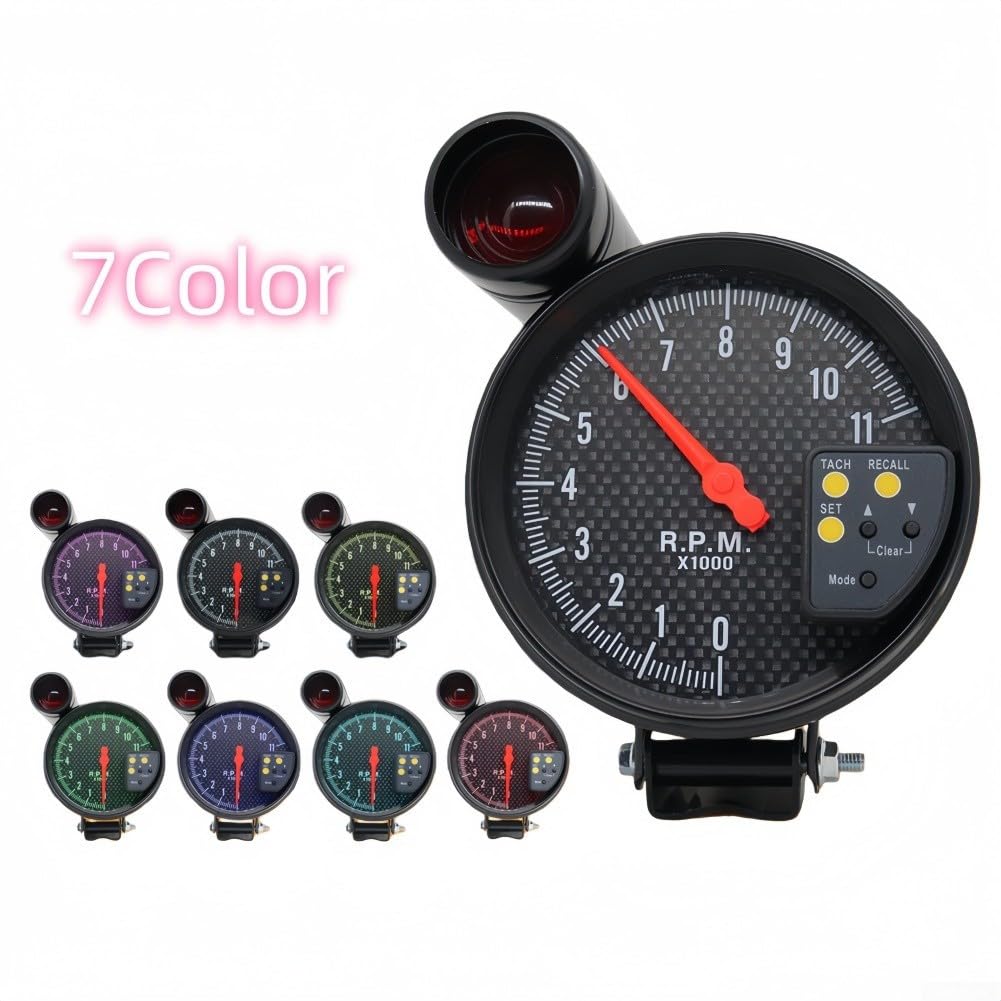 Compte-tours 5 Pouces pour fibre de LED 12V Compte-tours 5 Pouces