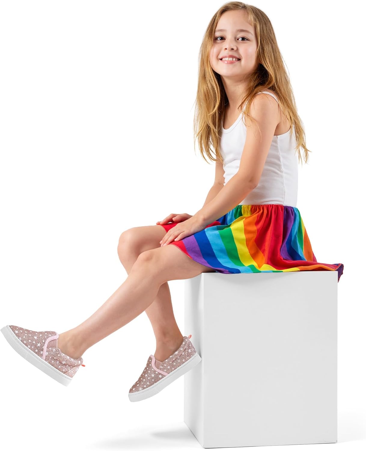 K KomForme Toddler Girls Boys Shoes Little Kids Slip on Canvas Sneakers for Running/Walking - Image 2