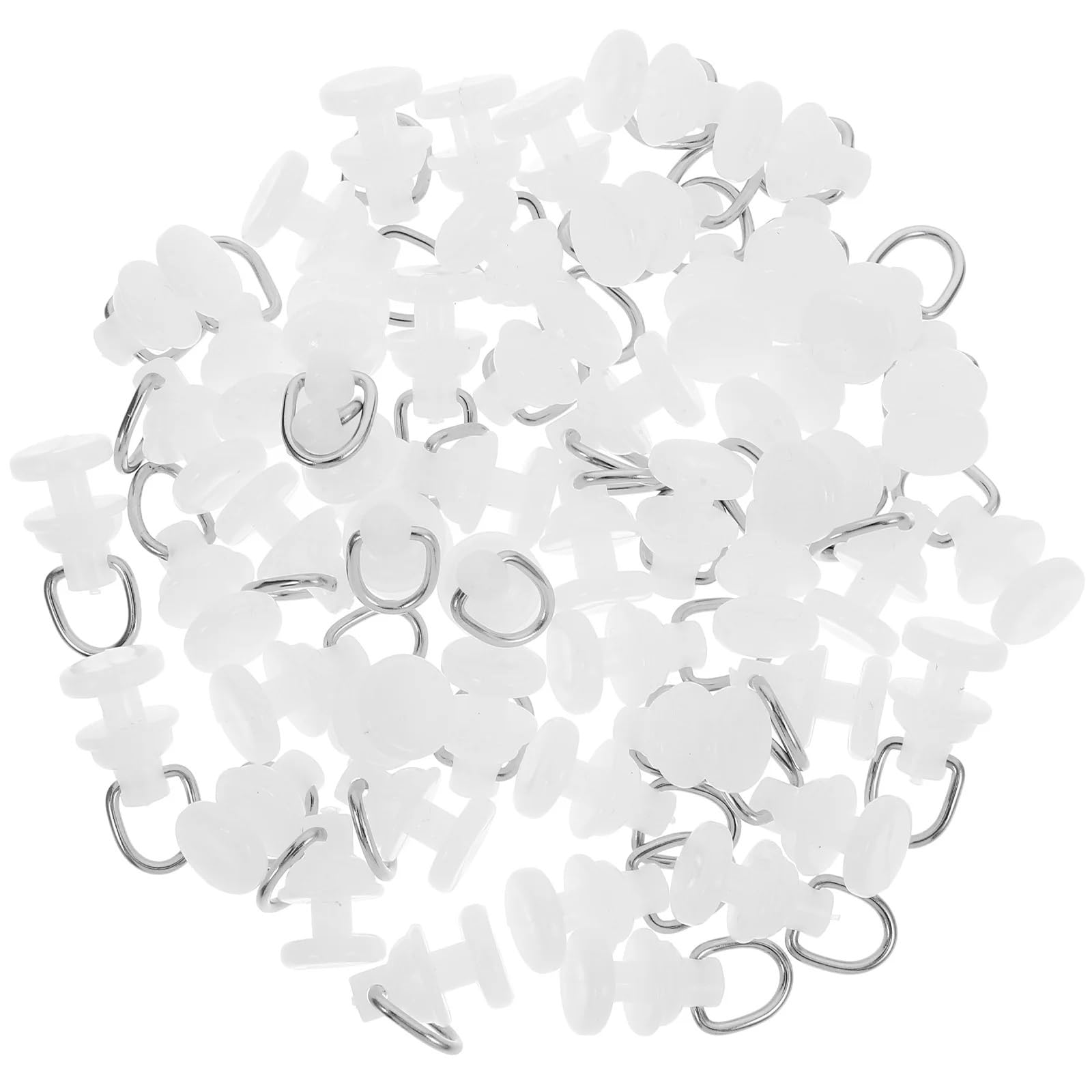 Curtain Rail Track Pulley, Curtain Track Rollers 50pcs White PVC Beads for Ceiling Drapery Rail