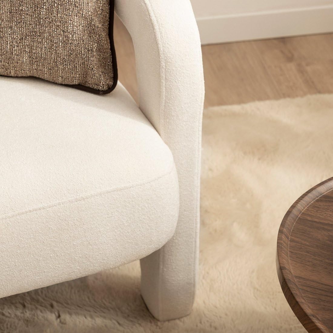 KLAST Sillón de Lectura Poliéster Color Beige 81 cm x 72 cm