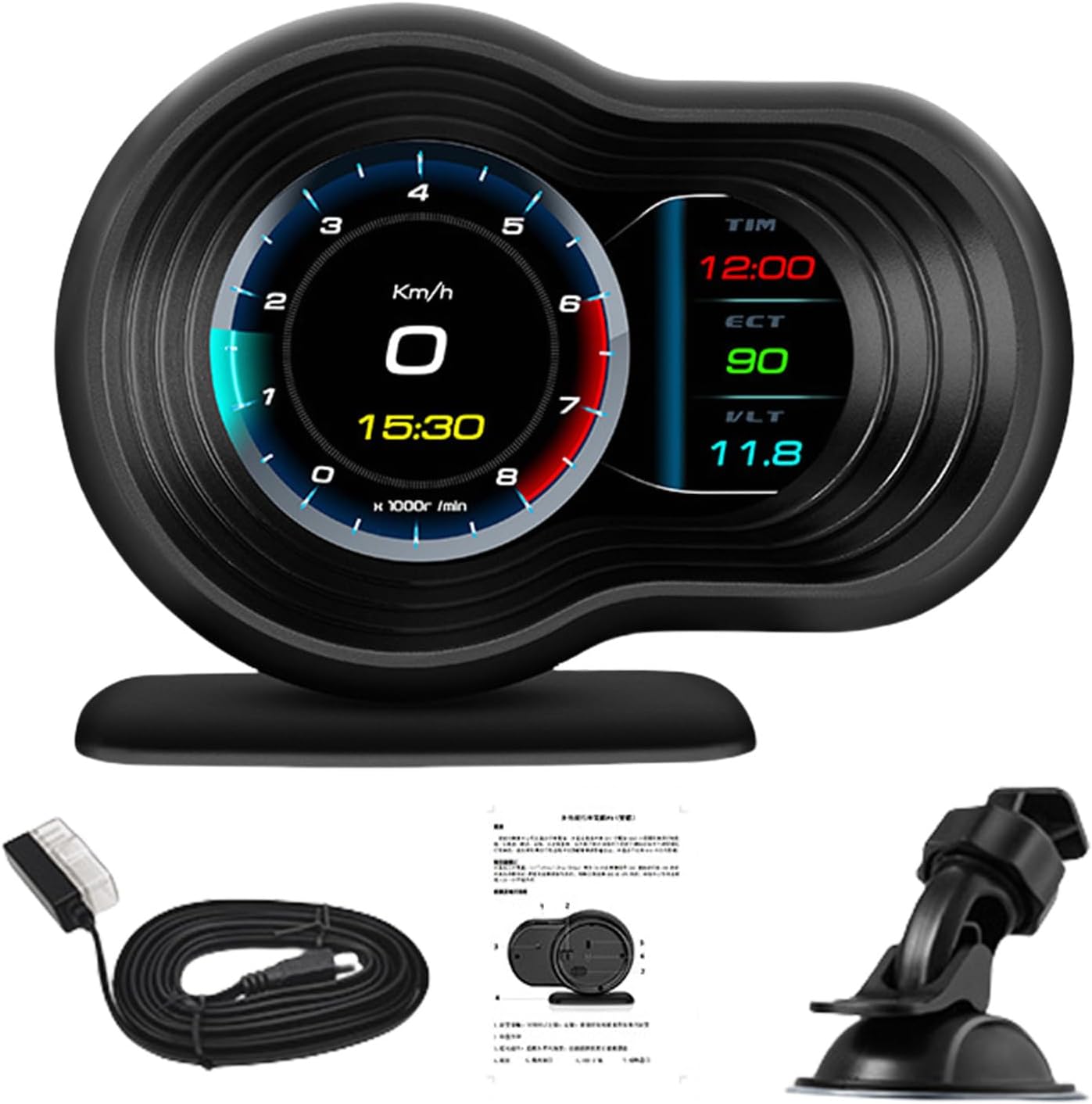 – LCD Car HUD Device Dashboard Projector Provide Vehicle Information Simple Installation Great For Highway & City Driving