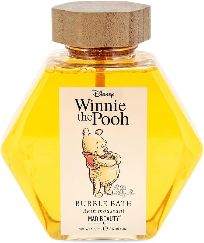 Espuma para banho MAD Beauty Disney Winnie the Pooh com fragrância de flores silvestres e tampa em formato de vareta de mel, 365 g