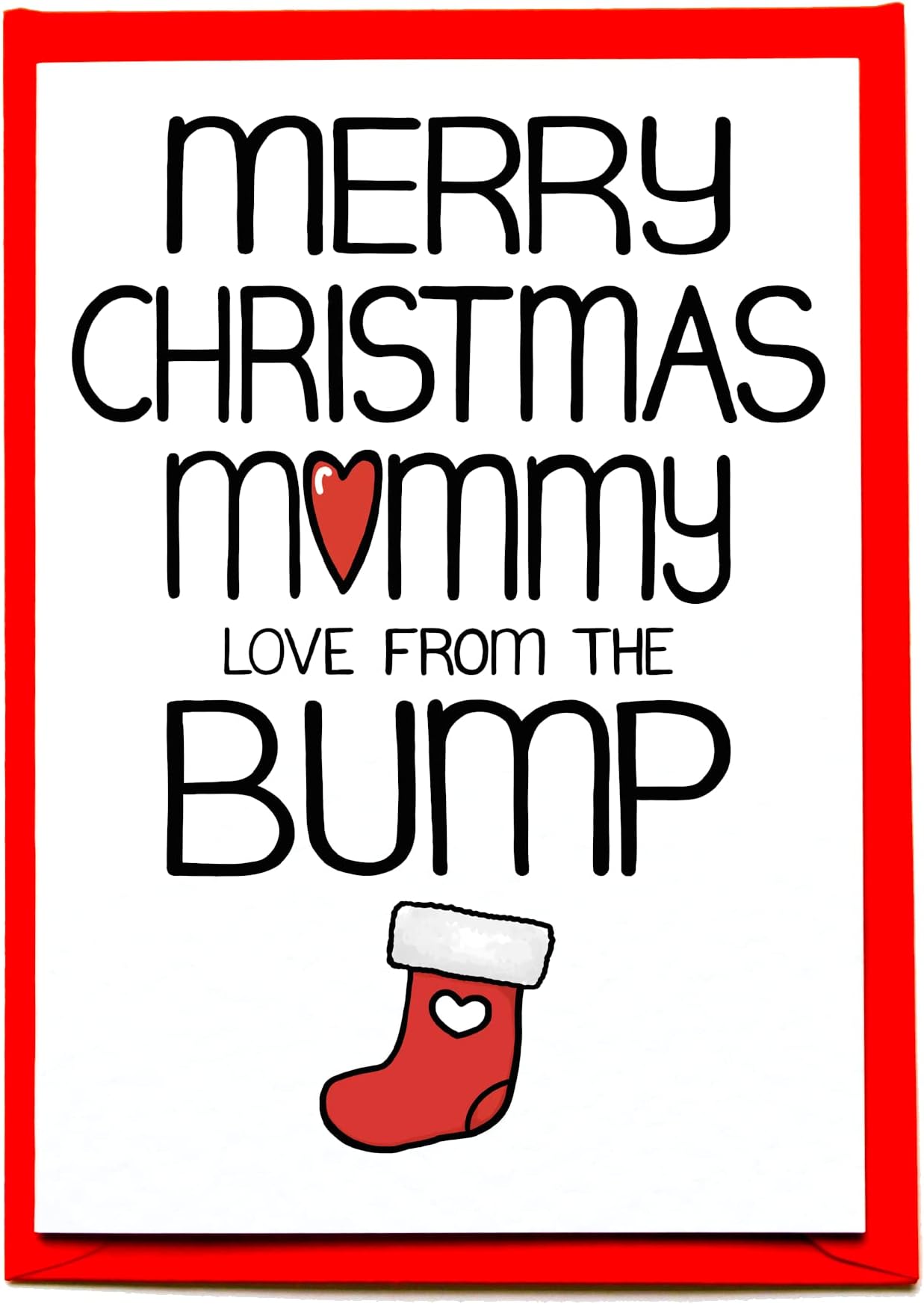 Christmas Card From The Bump For Mommy To Be, Holiday Card Pregnant Wife From Husband