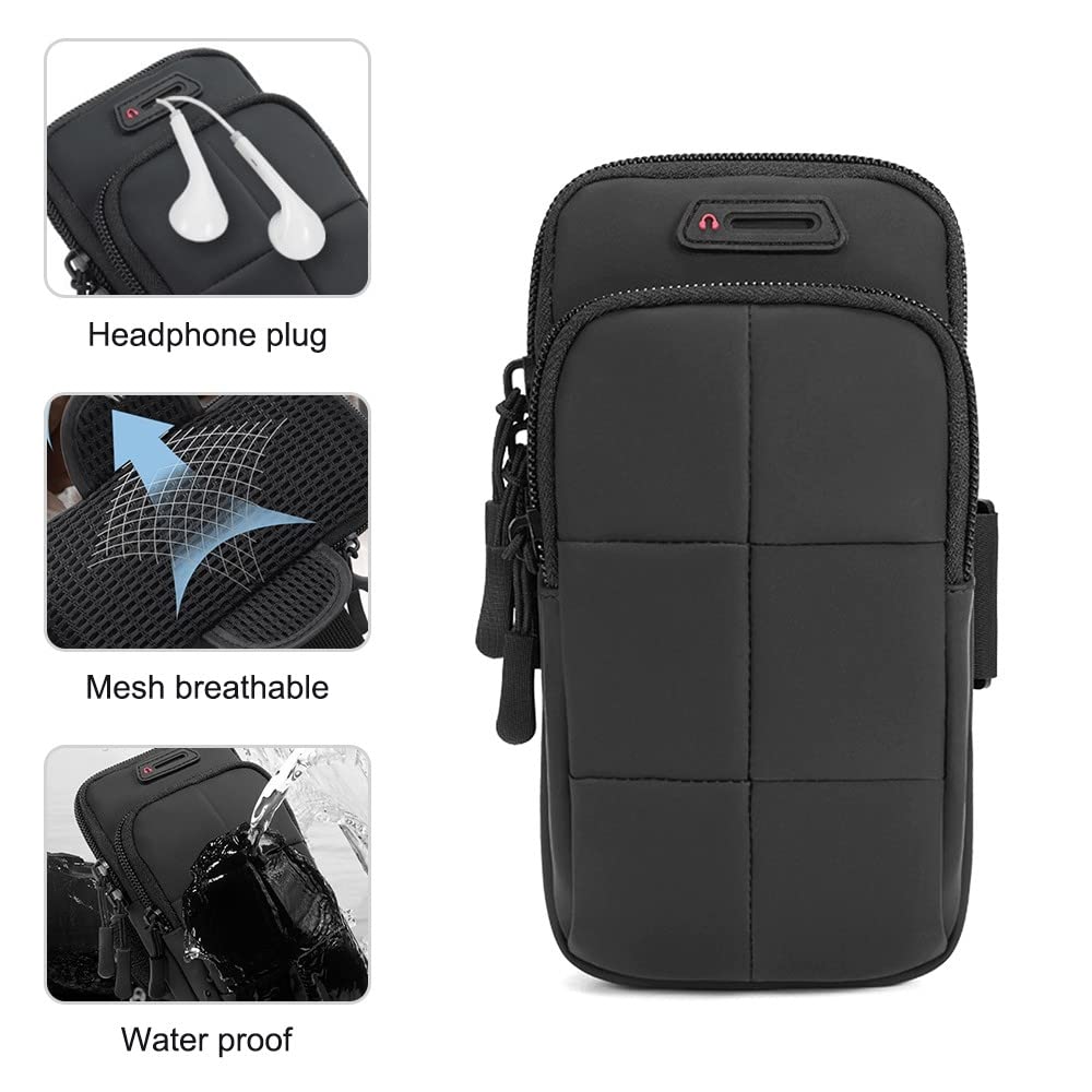 DONGKER Fascia Braccio Sportiva, Porta Cellulare Impermeabile per Correre Borsa Bracciale Regolabile per Corsa Running