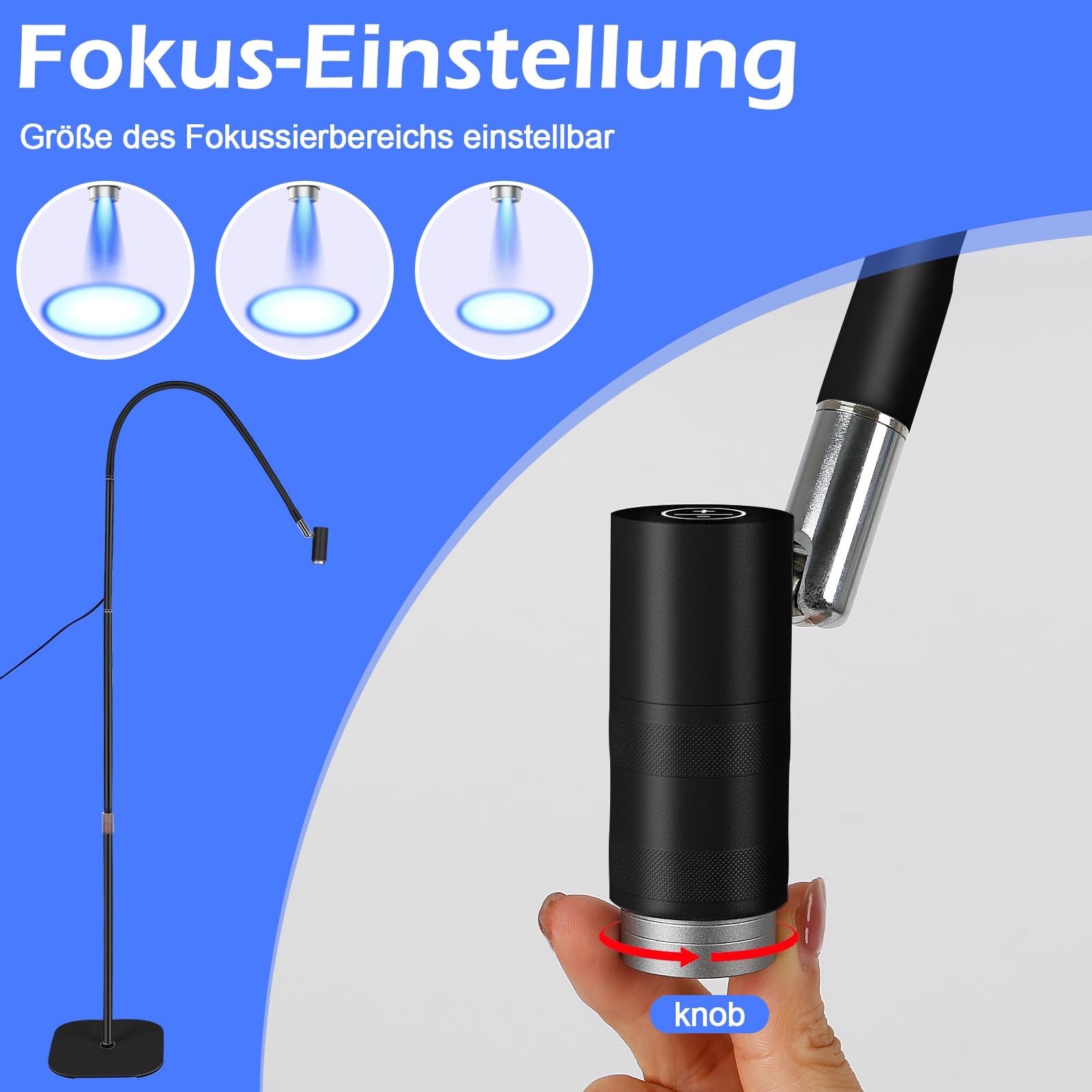 Lampa UV do rzęs, 6 W, lampa UV do rzęs z włącznikiem nożnym, okulary ochronne, lampa UV Lash z regulacją rozmiaru punktowego, elastyczna szyja 360°, światło UV do utwardzania paznokci żelowych i