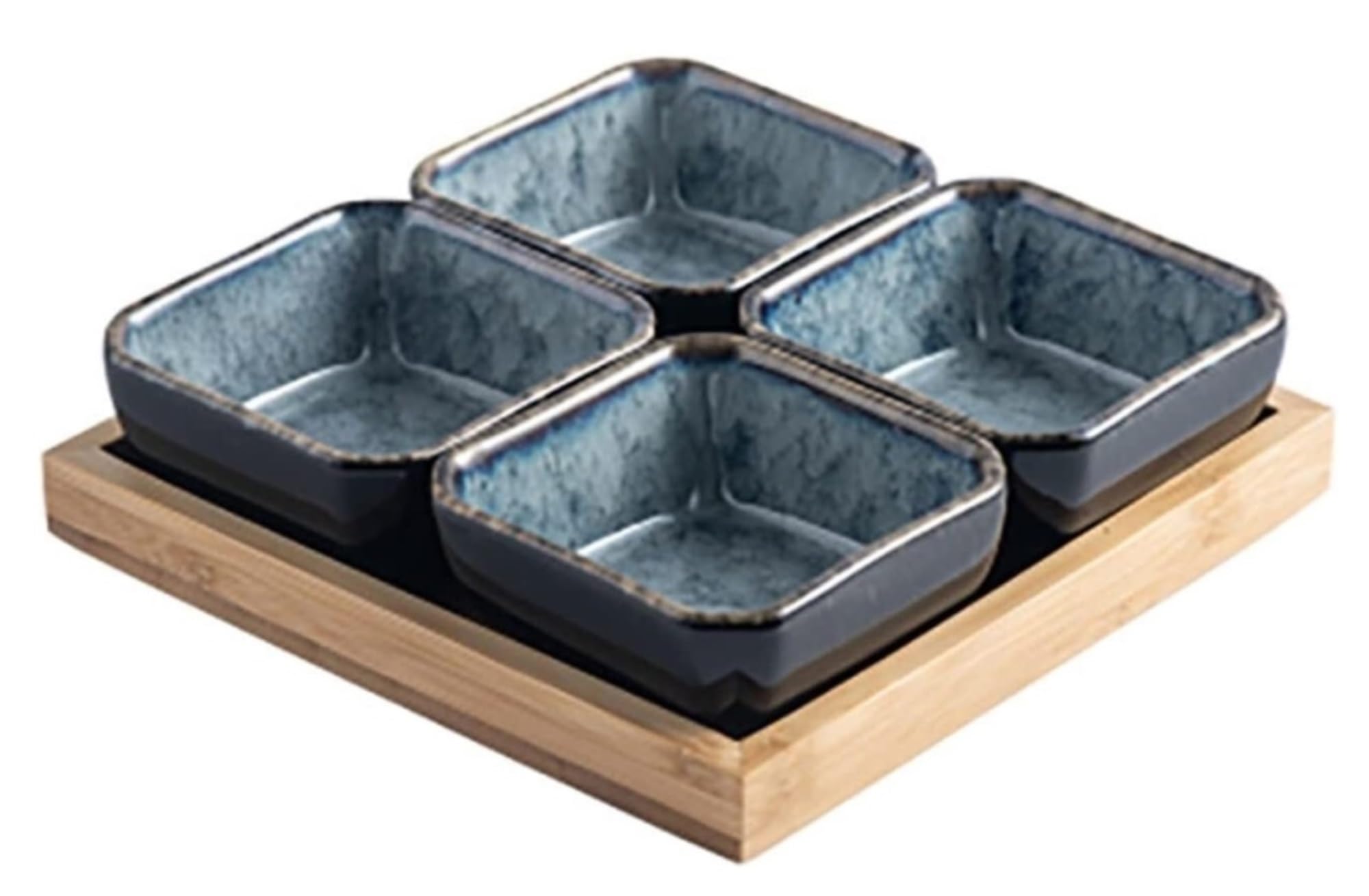 Juego de platos de cerámica para aperitivos para restaurante, cuencos de ensalada divididos con platillo y plato de salsa, ideal para servir frutas secas y aperitivos