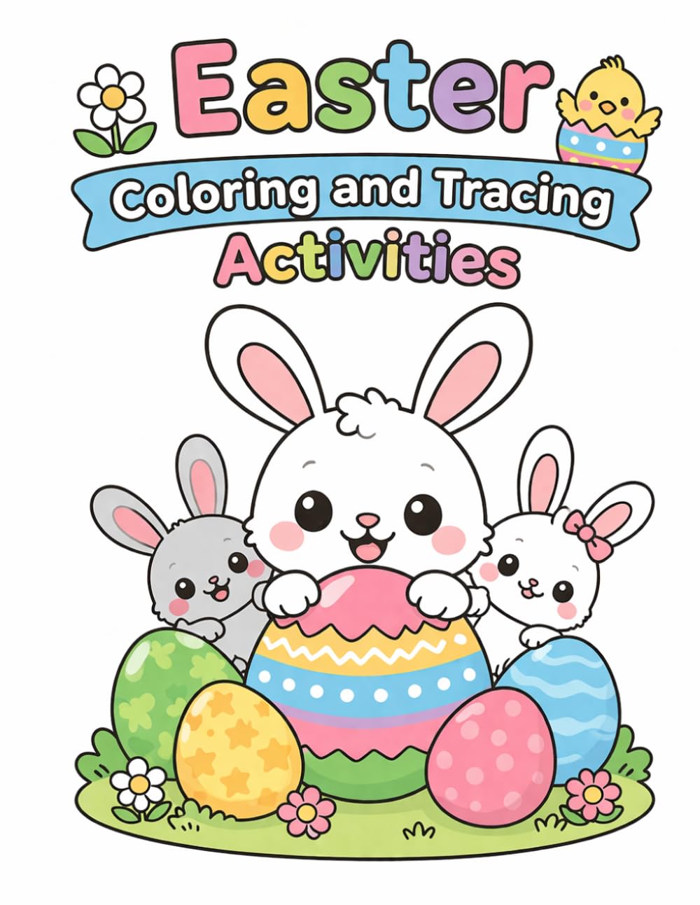Easter Coloring and Tracing Activities for Kids Ages 3–6: Cute Easter Bunny, Eggs & Spring Fun | Easy Tracing Lines, Coloring Pages and Fun Learning Workbook
