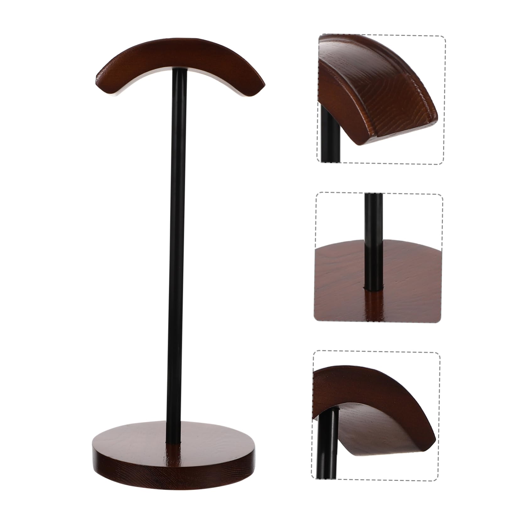 Supporto Porta Cuffie in Legno da Tavolo Appoggio Cuffie Over-ear Base Stabile per Cuffie Cablate o Wireless