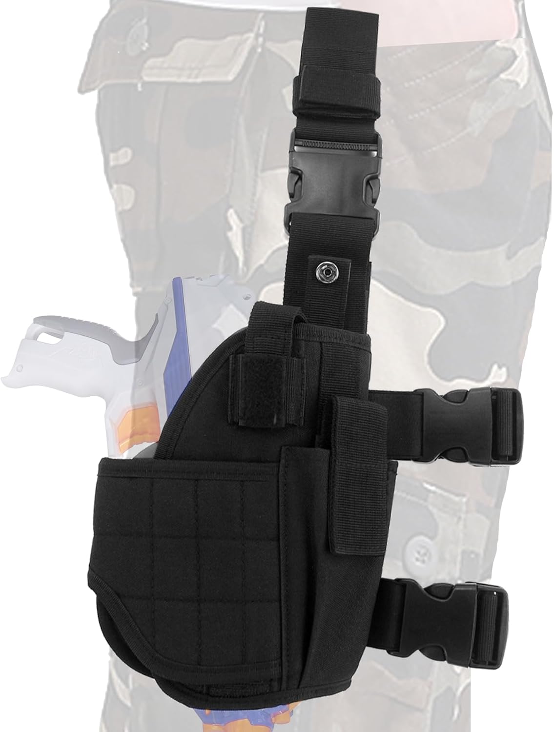 TORMEN Adjustable Tactical Right Leg Pistol Gun Holster,Compatible for Nerf Elite Series Blaster