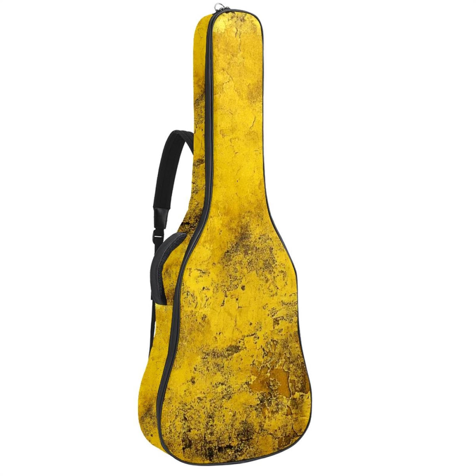 Housse guitare acoustique jaune vintage imperméable avec double sangle réglable - 8