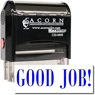 MaxStamp - Large Self-Inking Good Job Stamp (Blue Ink)