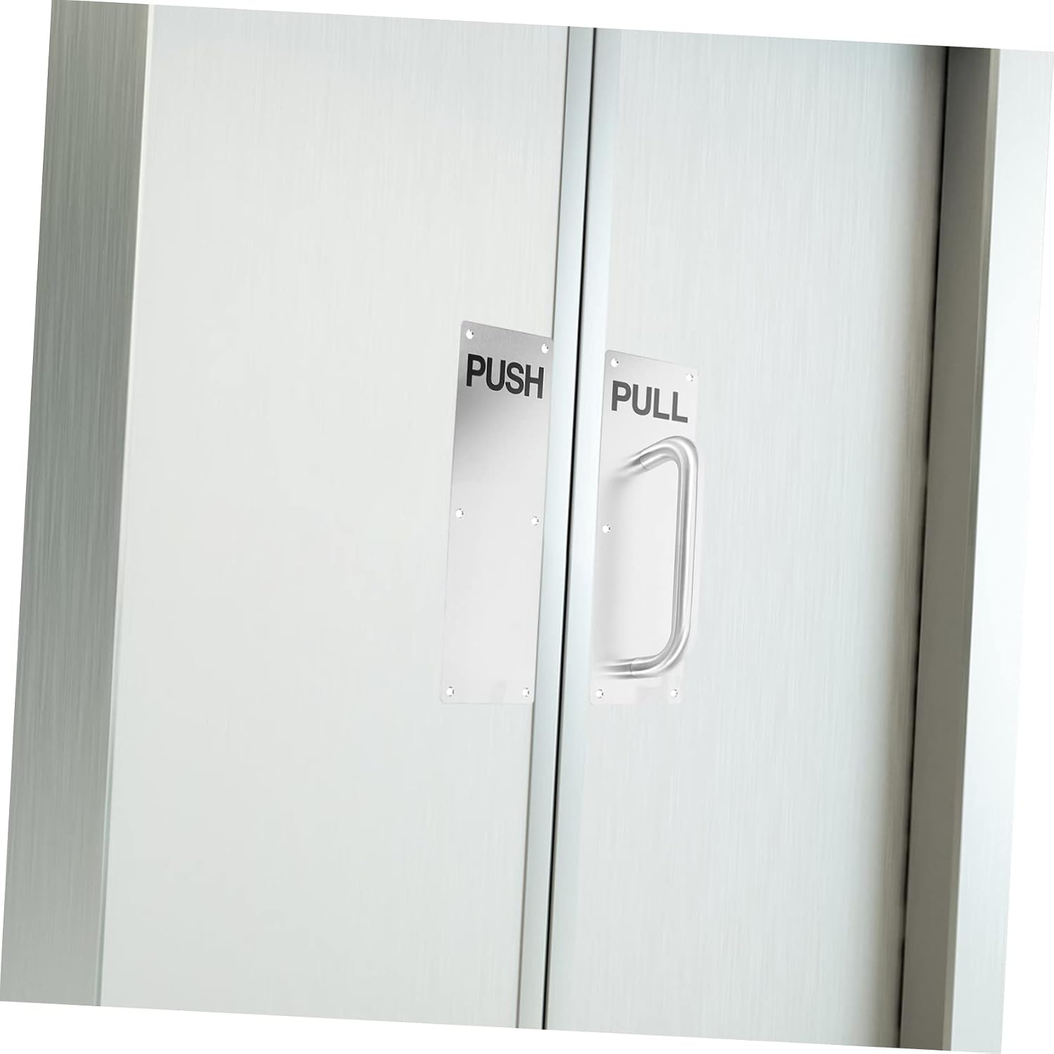 TEHAUX 304 Stainless Steel Push Pull Plate Handle for Fire Doors Commercial Door Hardware Grip Corrosion Resistant and Sturdy Design for Interior or Exterior Use
