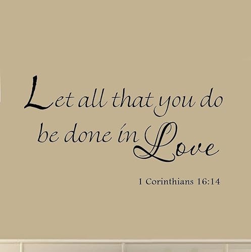 Miniatura 2 de Let All That You Do Be Done in Love 1 Corintios 1614 - Vinilo decorativo para pared, diseño de fe religiosa, decoración para el hogar, cita