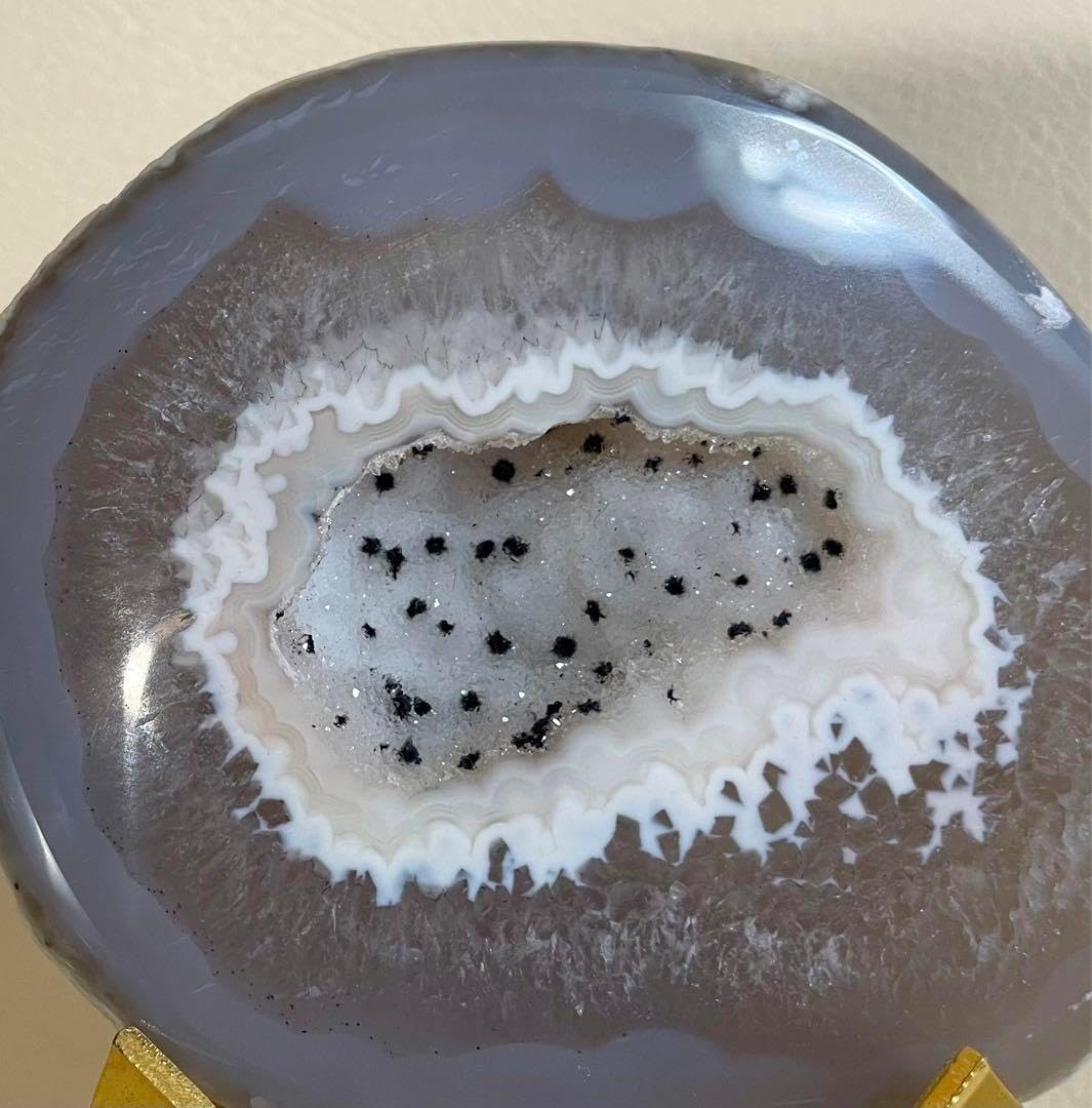 トレジャー瑪瑙 ドゥルージーアゲート 聚宝盆 雪模様 シュガー