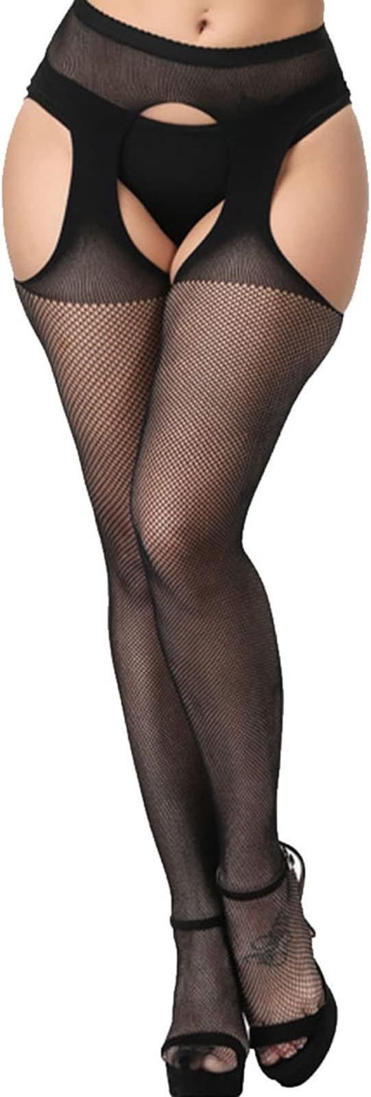 WLLHYFBlack Fishnet Lace Stockings