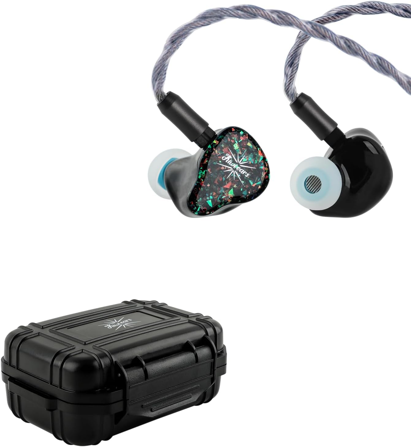 Linsoul Kiwi Ears Astral 1DD+6BA Hybrid in Ear Monitor, Wired Earbuds, HiFi Studio Recording &Mixing Earphone Kiwi Ears SONICAP Waterproof Earbud Case,Hard Protective IEM Storage Box