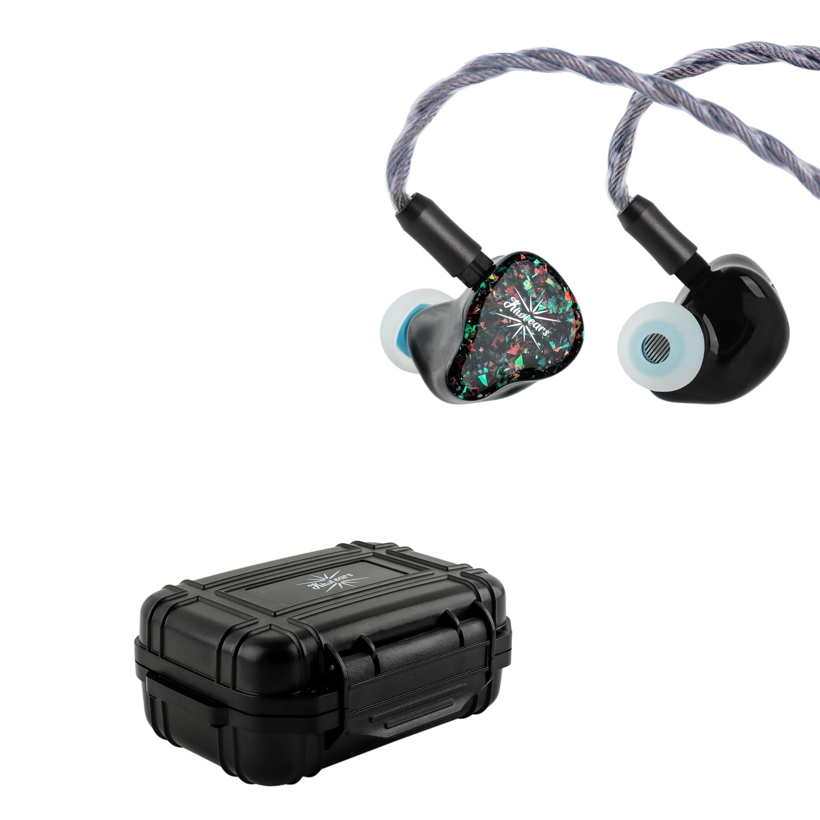 Linsoul Kiwi Ears Astral 1DD+6BA In Ear Monitor Ibrido,Cuffie cablate,Auricolari HiFi per Studio di Registrazione + KIWI EARS SONICAP Custodia Impermeabile per Auricolari