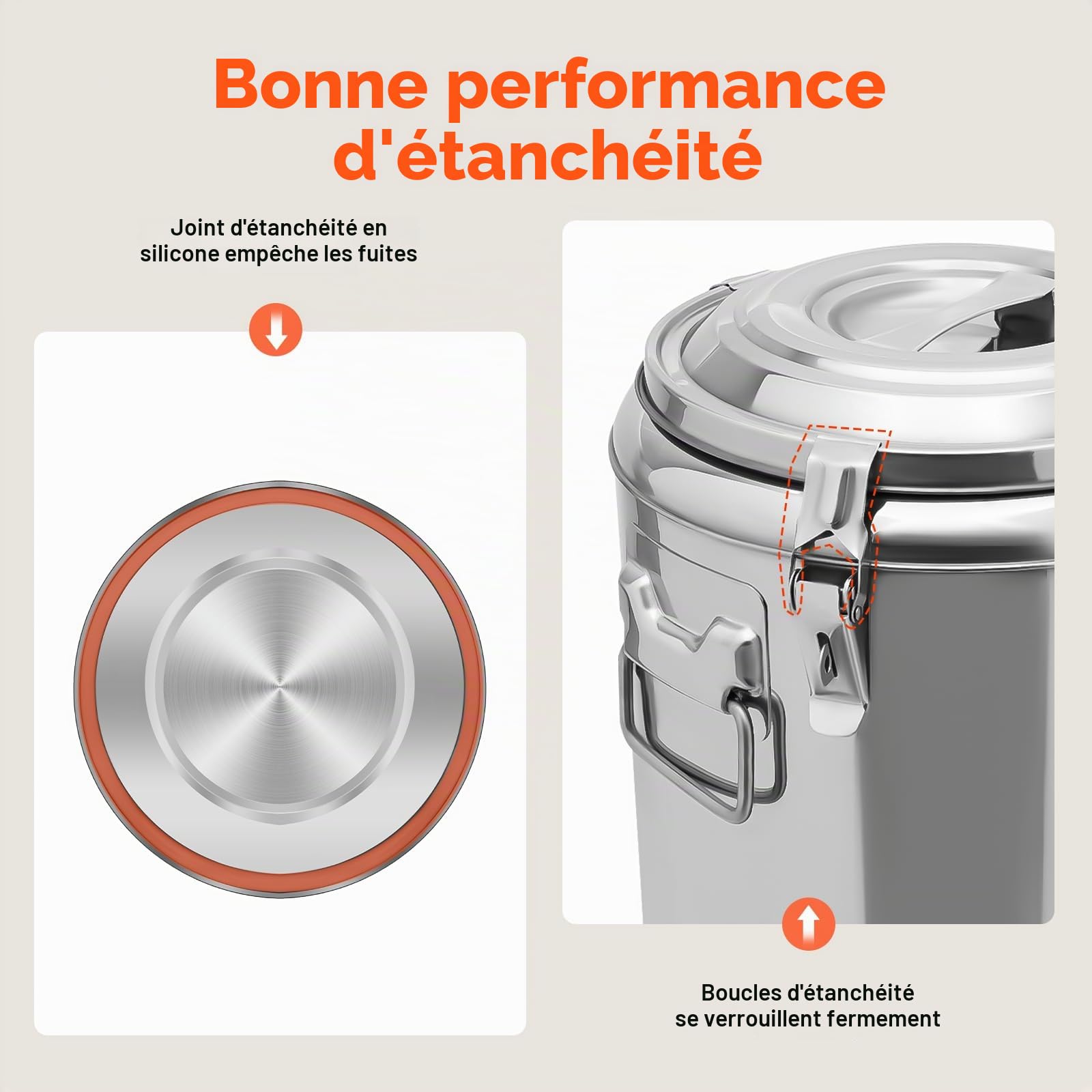 Récipient thermique pour nourriture, 20 l/40 l, seau isotherme avec couvercle, thermos en acier inoxydable, pour café, thé ou vin chaud, garde les aliments au chaud pendant 12 h et au froid
