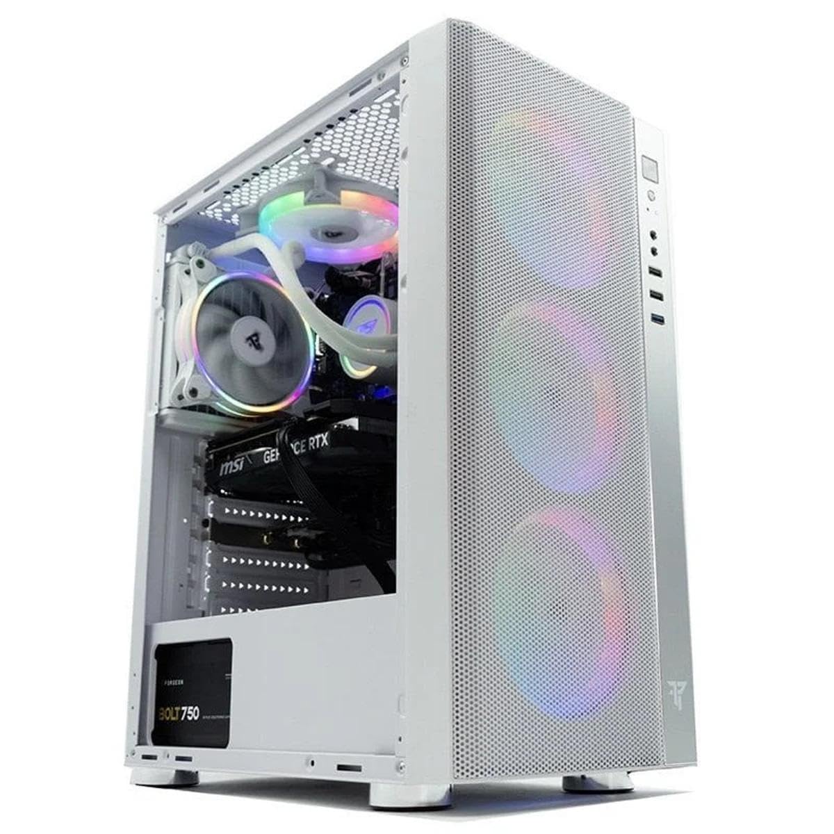 Tempest Umbra Caja PC ATX/Micro ATX/ITX, Cristal Templado, Ventilación ARBG, Torre Gaming Blanca