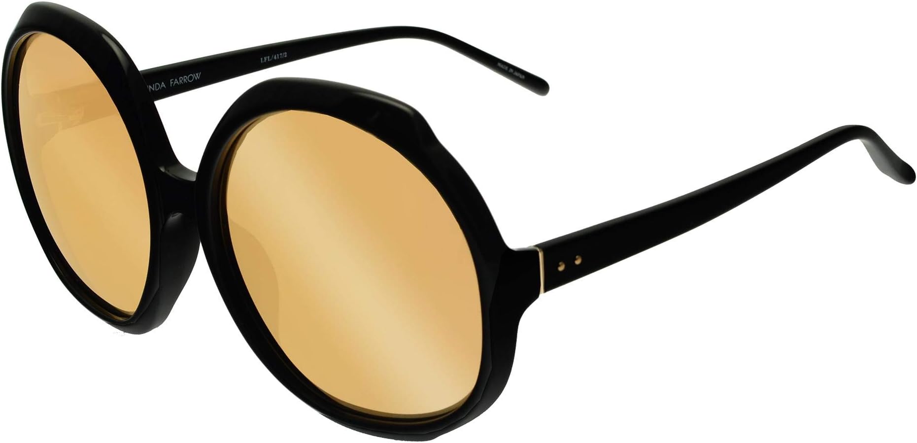 Linda Farrow LINDA FARROW 417 BLACK BLACK/YELLOW GOLD MIRROR 60/18/135 women Sunglasses
