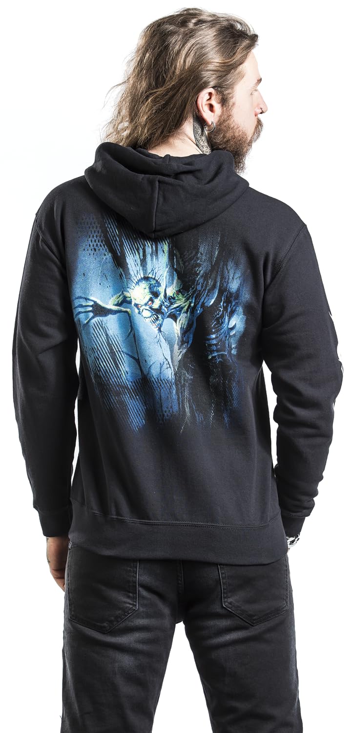 Iron Maiden Fear of The Dark Hombre Capucha con Cremallera Negro 50% algodón, 50% poliéster Regular