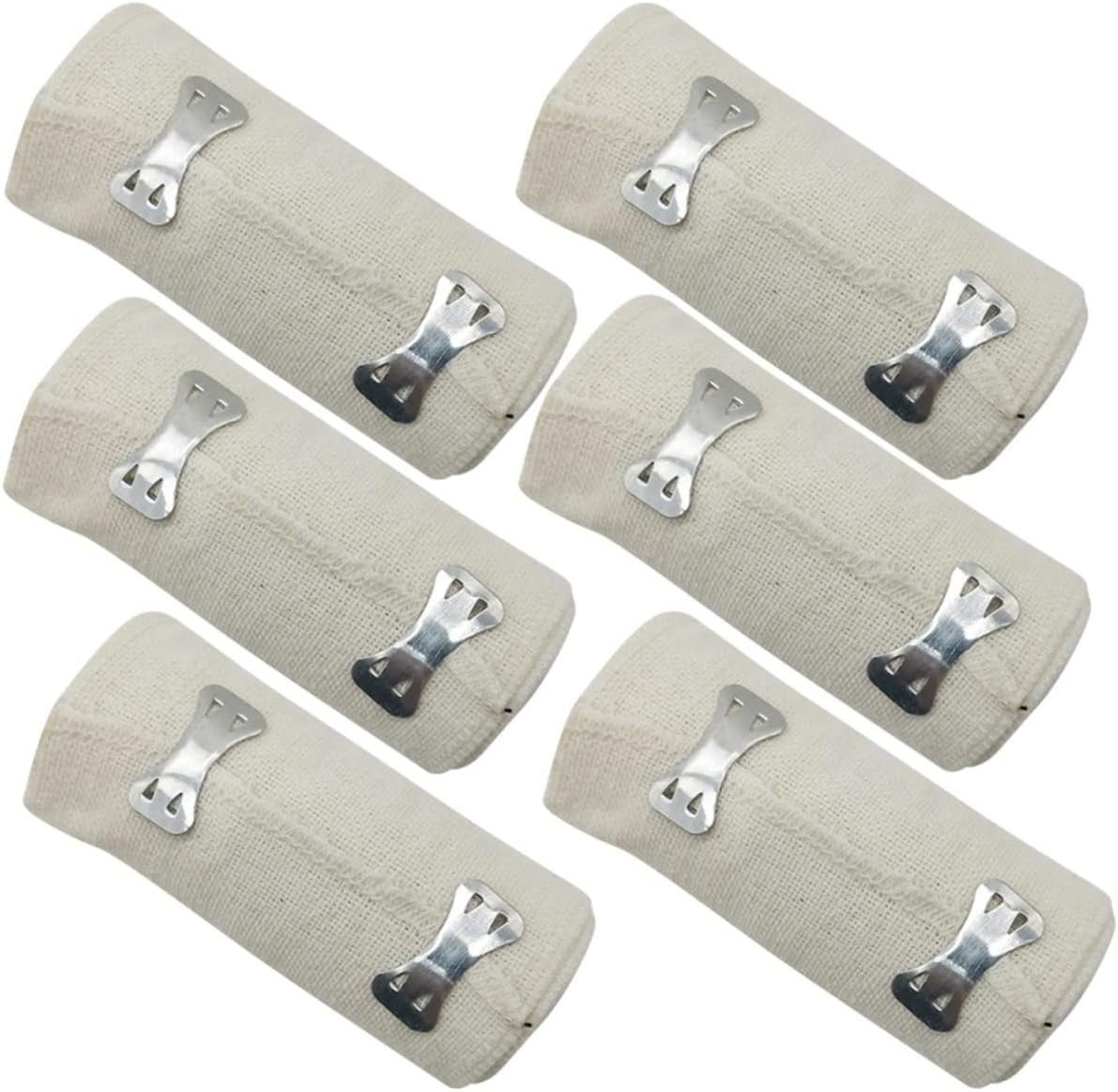 6rolls Elastic Wrap Bandages Spandex Cotton Stretchable Wound Care for Home School and Outdoor Activities