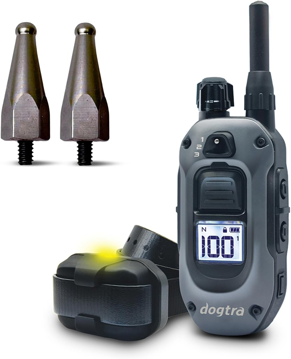 Dogtra 280X Remote Training E-Collar with Titanium Contact Points 1" | 3-Dog Compatible, 1/2 Mile Range, Waterproof, 100 Levels, LED Light, Boost & Vibration, 10lbs+, Ideal for Long-Haired Dogs