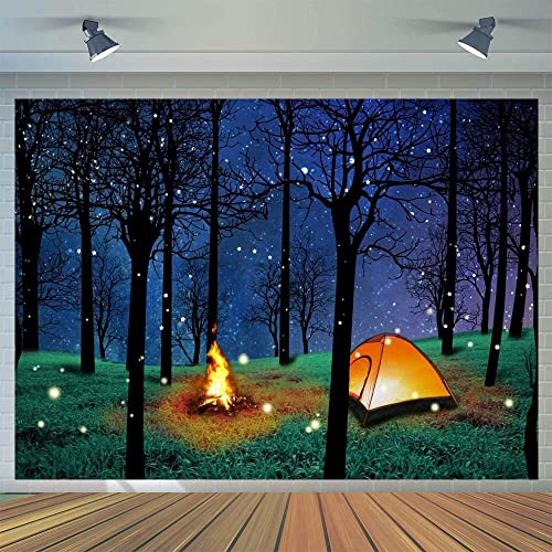 CYLYH 7X5FT Forest Scene Camping Camp Decorations Backdrop Supplies Camping Photography Background Party Decoration for Camping Theme Party Birthday Party Baby Shower Background D440