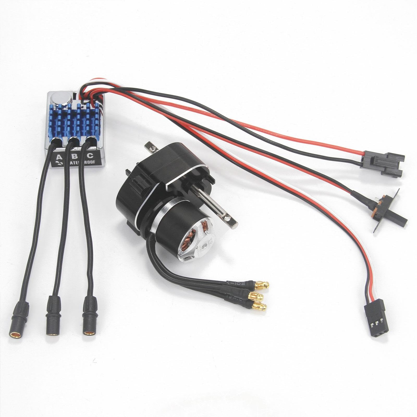 Controlador de Velocidad RC Y Motor Brushless Caja Metálica de Engranajes con ESC para Repuesto de Camión Coche RC 1/12 Instalación Sencilla Y, Negro Sm3.0