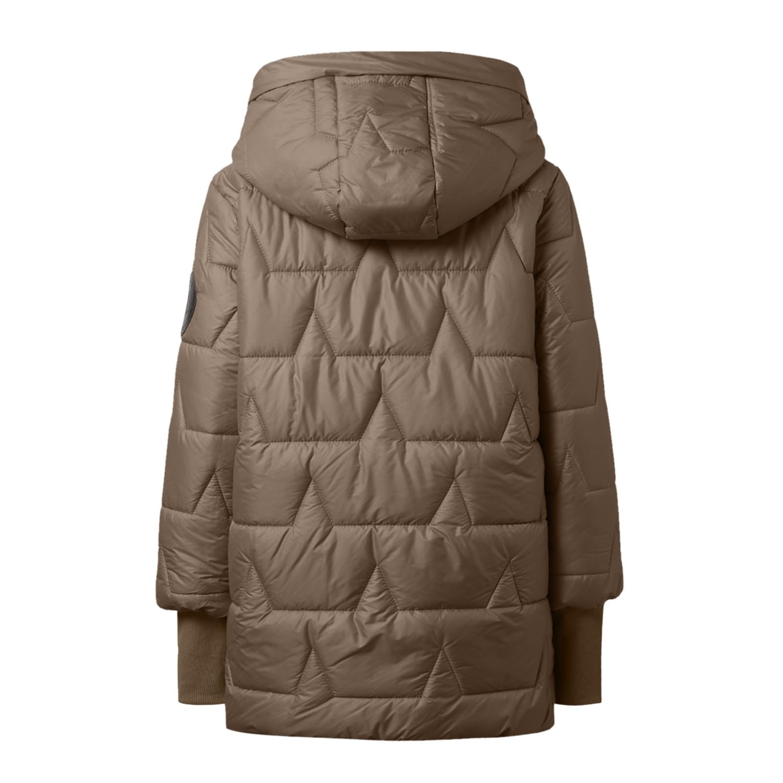 Generico Piumino Invernale di Media Lunghezza da Donna con Cappuccio, Caldo, Taglie Forti Giacca Lunga in Piumino con Cerniera Cappotto Trapuntato Spesso per l'Uso all'Aperto in Inverno
