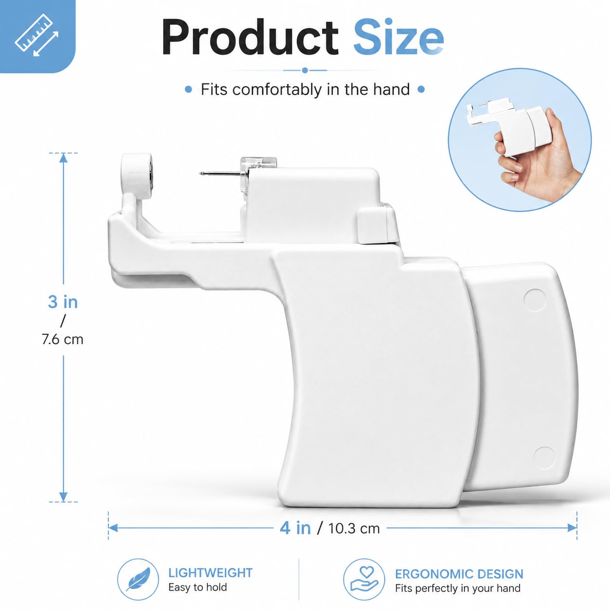 Ear Piercing Booster Kit - Reusable Piercing Gun Aid with 2 Pre-Sterilized Ear Stud Cartridges, At-Home DIY Earlobe Piercing Tool for Adults & Teens