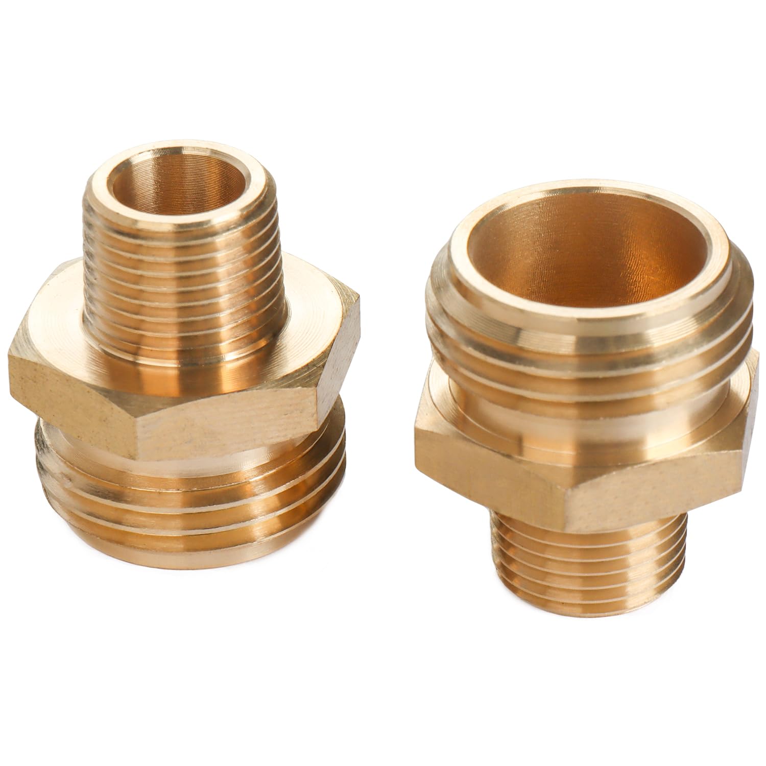 Adaptateur 3/4 MHT x 3/8 MIP en laiton LTWFITTING pour tuyau d'arrosage - Lot de 2